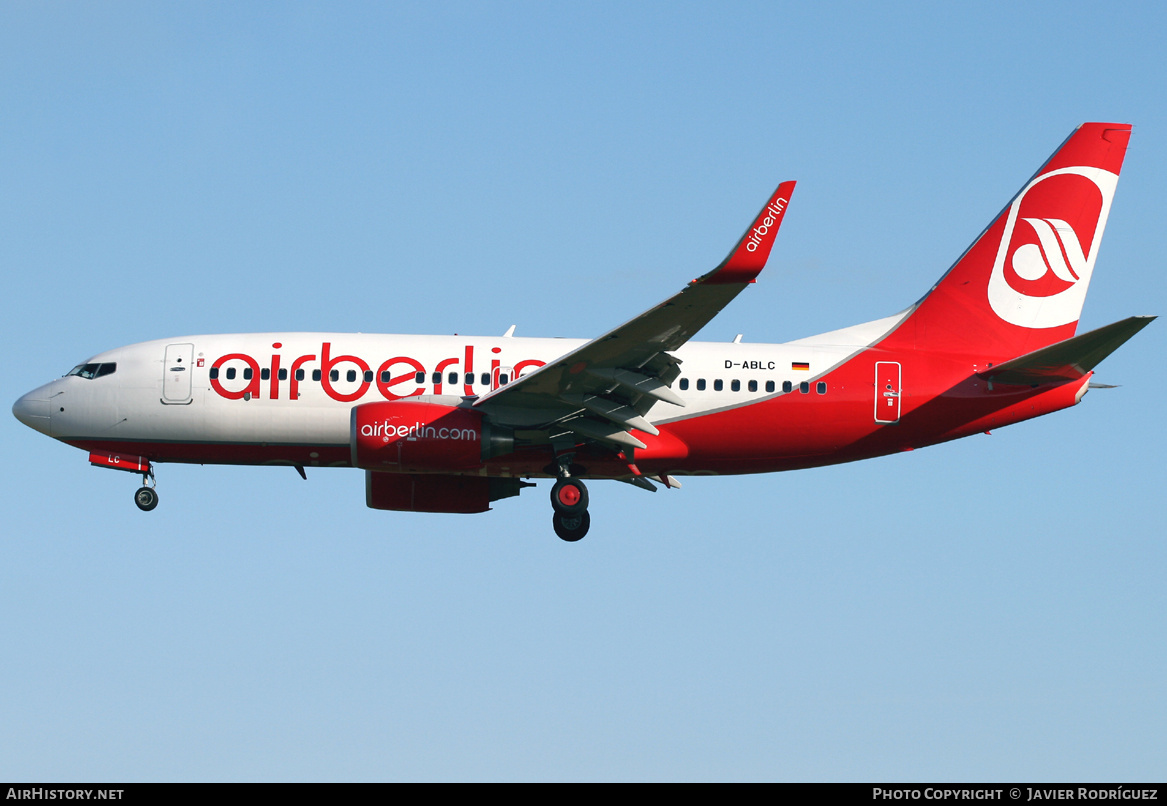 Aircraft Photo of D-ABLC | Boeing 737-76J | Air Berlin | AirHistory.net #767032