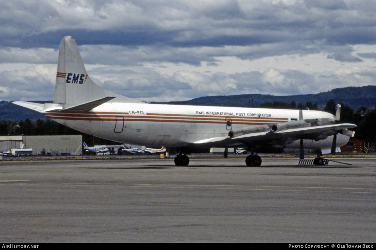 Aircraft Photo of LN-FOL | Lockheed L-188A(F) Electra | EMS - Express Mail Service | AirHistory.net #767281