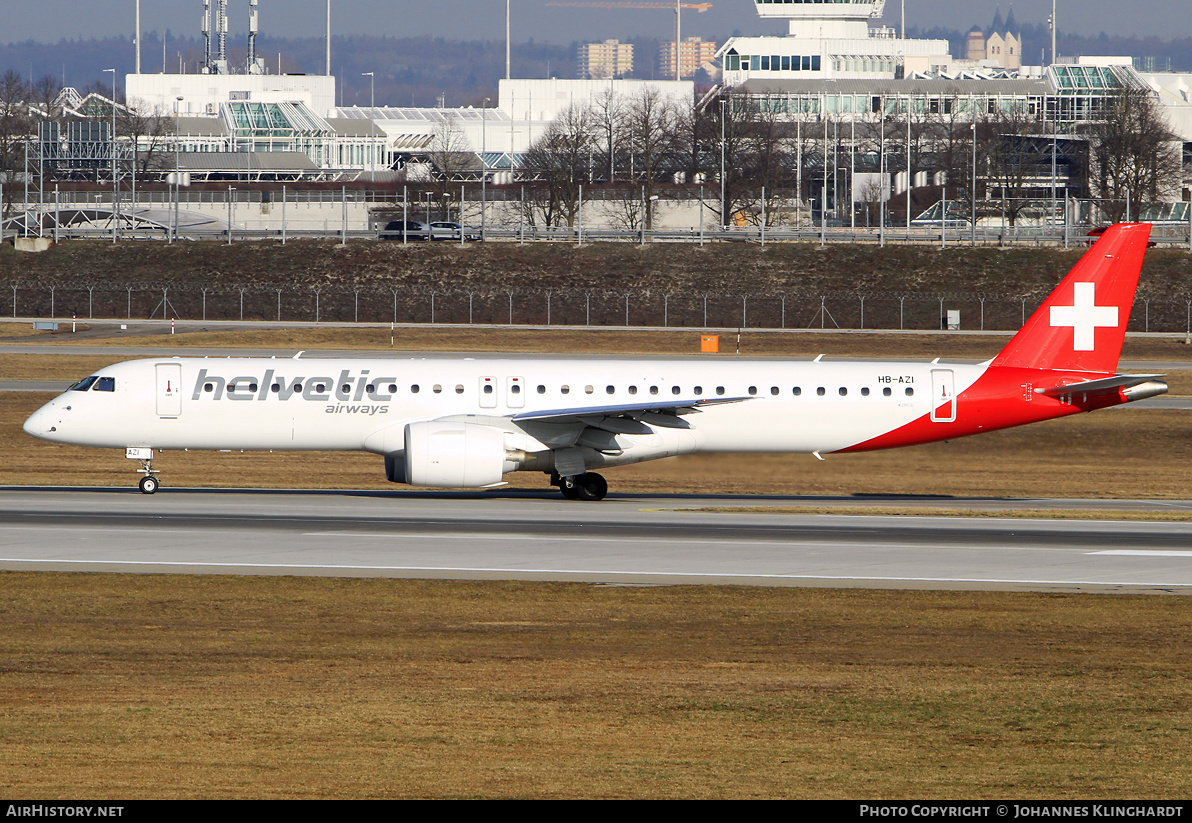 Aircraft Photo of HB-AZI | Embraer 195-E2 (ERJ-190-400) | Helvetic Airways | AirHistory.net #769381