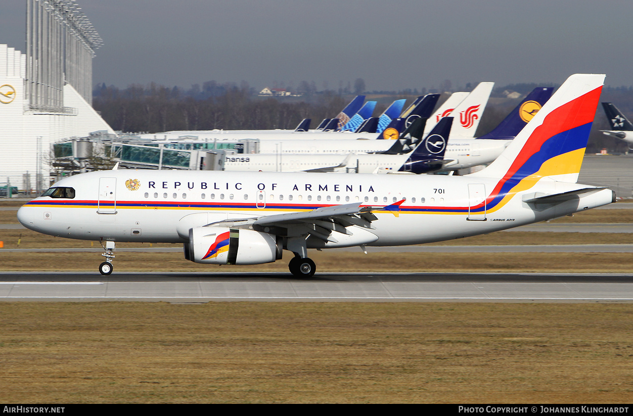 Aircraft Photo of 701 | Airbus ACJ319 (A319-132/CJ) | Armenia - Air Force | AirHistory.net #769390