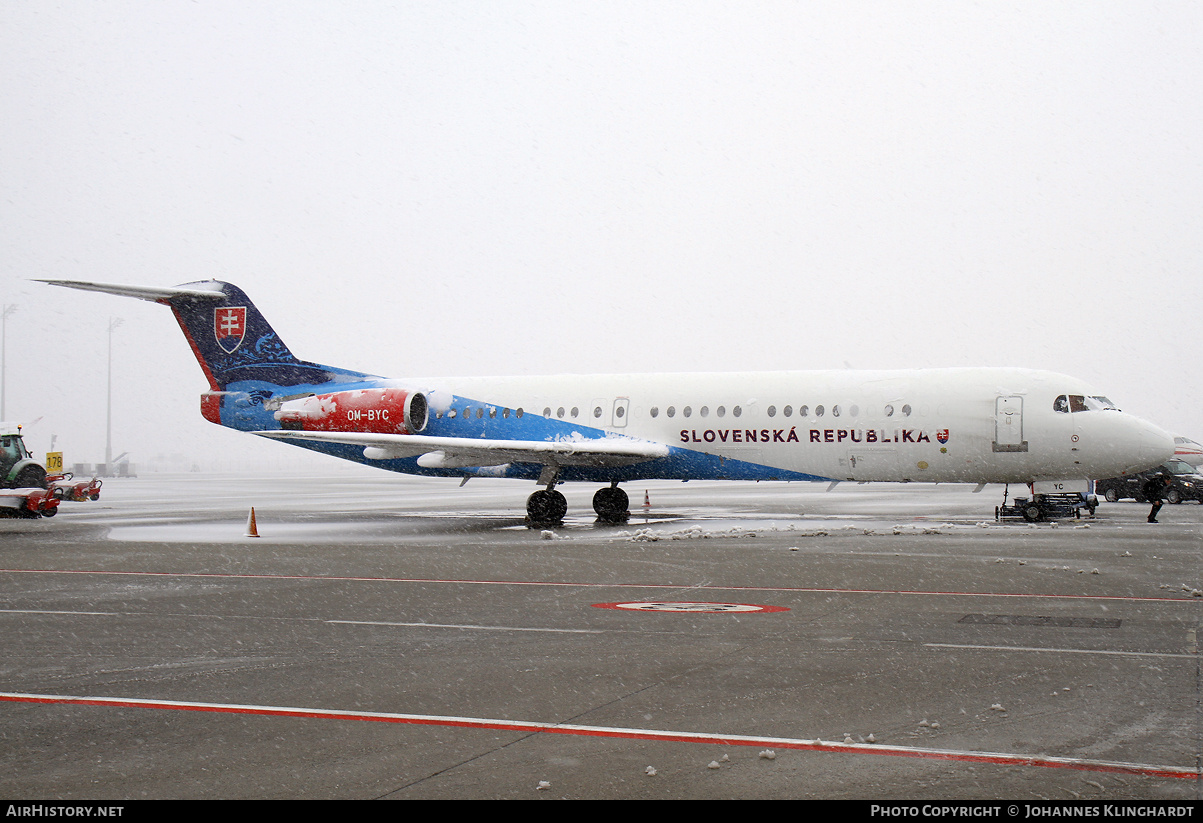 Aircraft Photo of OM-BYC | Fokker 100 (F28-0100) | Slovakia - Government | AirHistory.net #769637