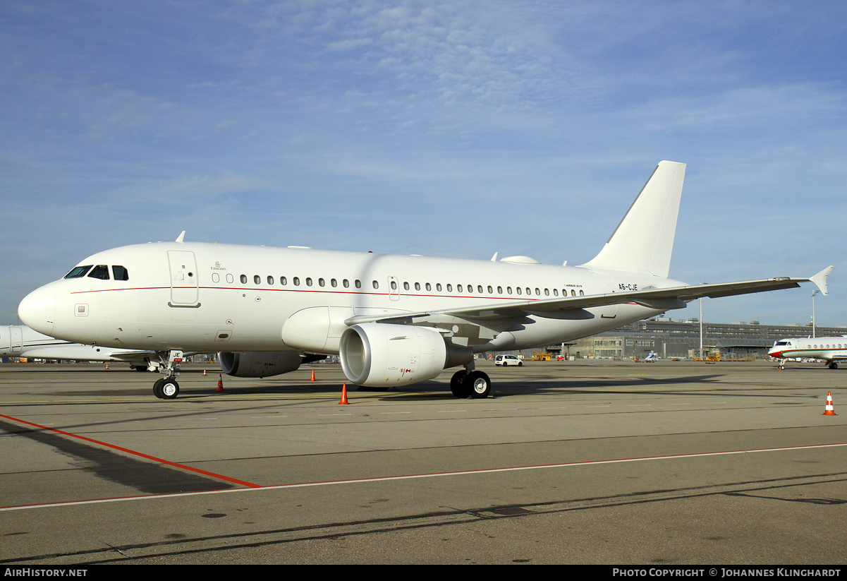 Aircraft Photo of A6-CJE | Airbus ACJ319 (A319-115/CJ) | AirHistory.net #769704
