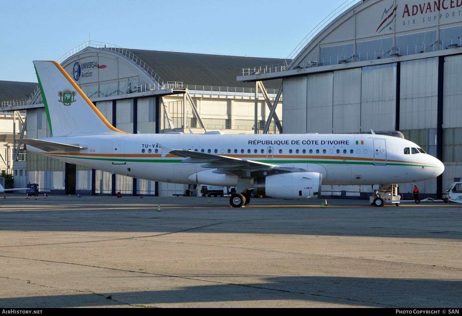 Aircraft Photo of TU-VAS | Airbus A319-133X | Ivory Coast - Government | AirHistory.net #769981