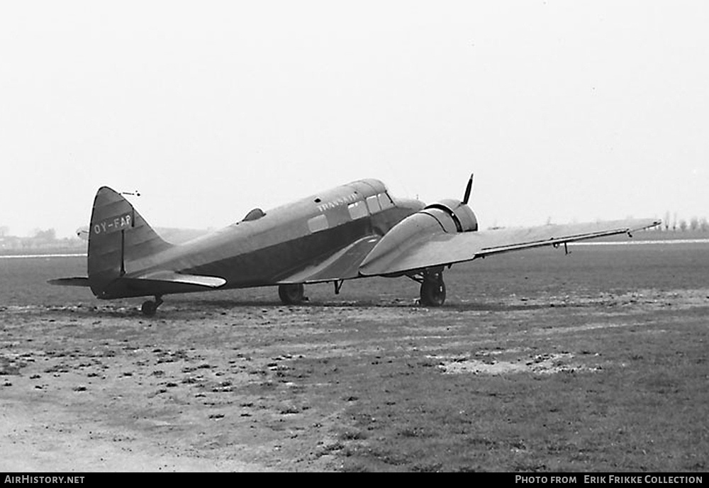 Aircraft Photo of OY-FAP | Airspeed AS-10 Oxford I | Transair | AirHistory.net #770053