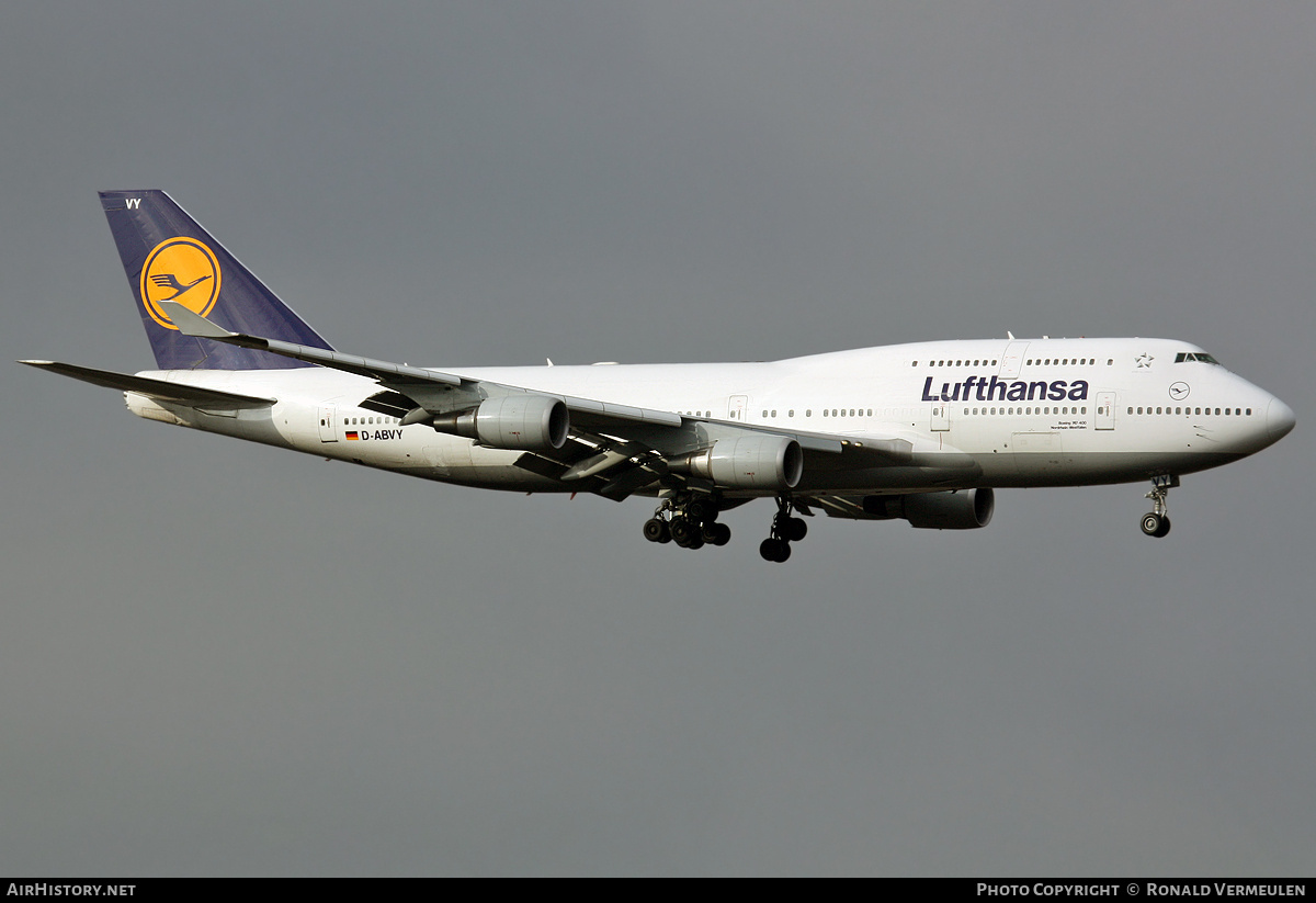 Aircraft Photo of D-ABVY | Boeing 747-430 | Lufthansa | AirHistory.net #770547