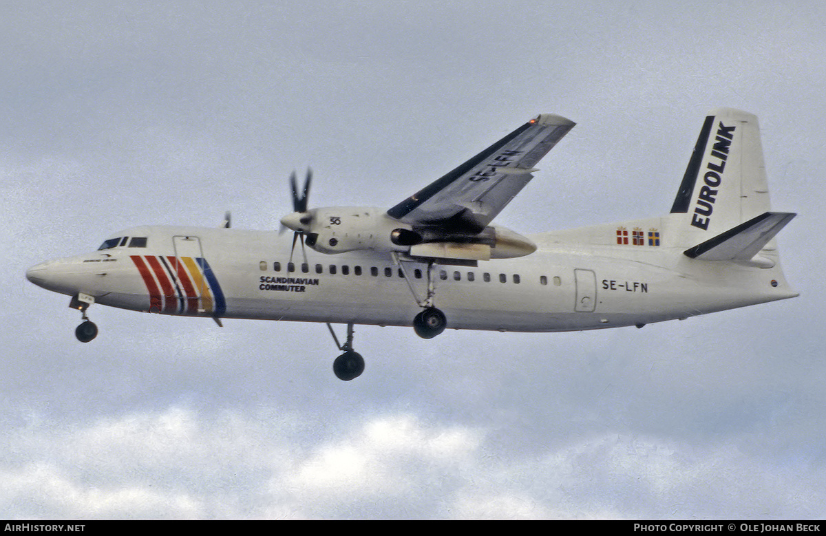 Aircraft Photo of SE-LFN | Fokker 50 | Scandinavian Commuter - Eurolink | AirHistory.net #770689