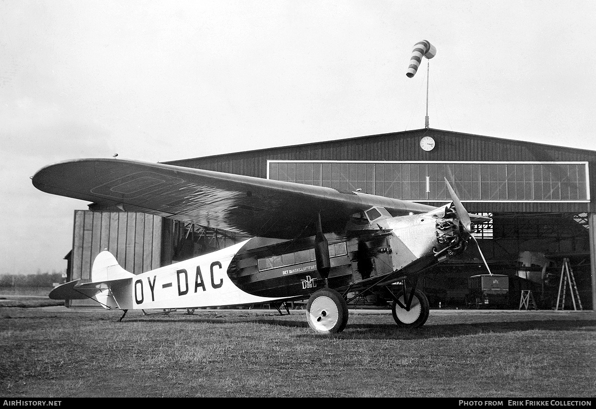 Aircraft Photo of OY-DAC | Fokker F.VIIa | Danish Air Lines - Det Danske Luftfartselskab - DDL | AirHistory.net #770860