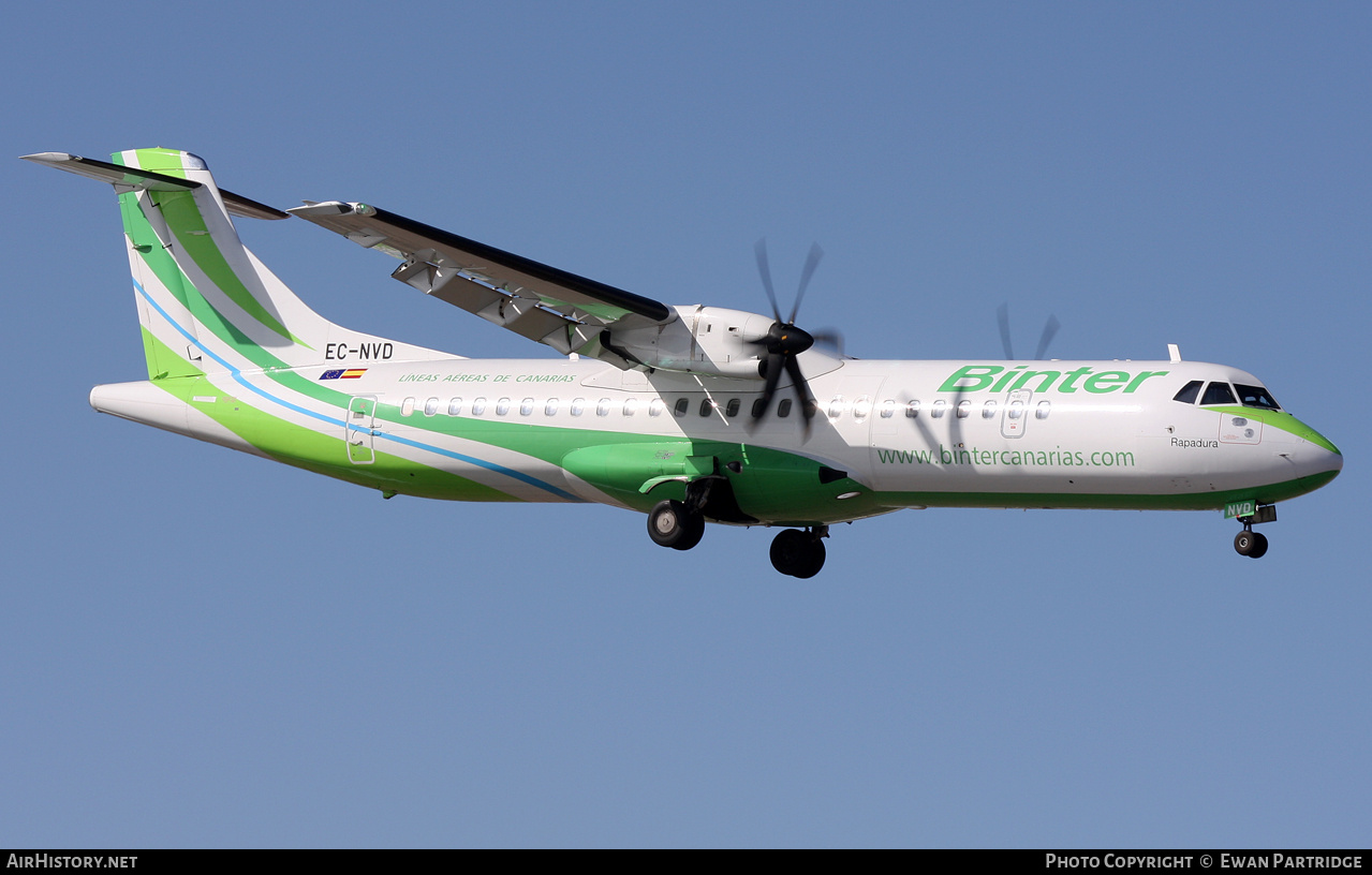 Aircraft Photo of EC-NVD | ATR ATR-72-600 (ATR-72-212A) | Binter Canarias | AirHistory.net #771166