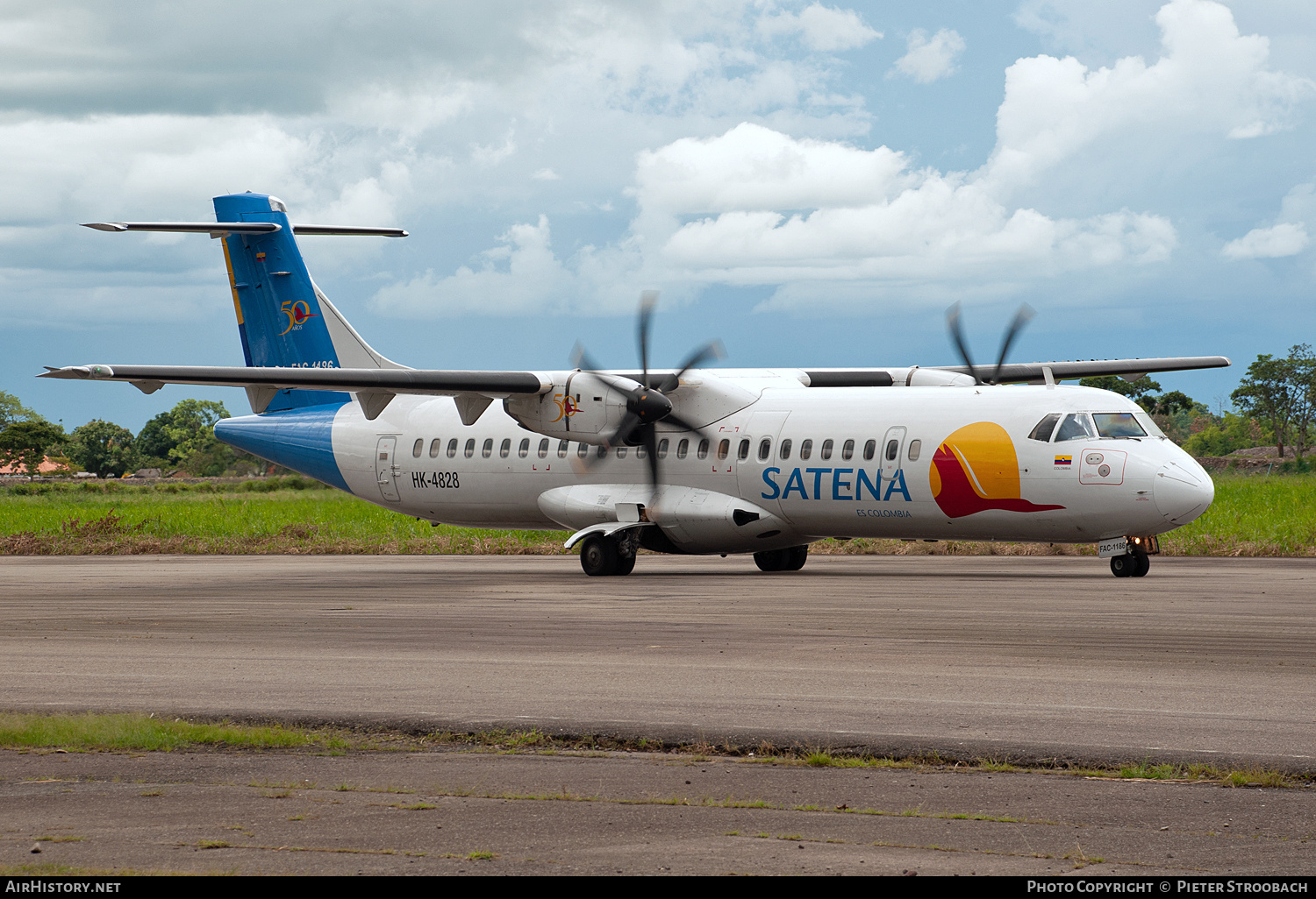 Aircraft Photo of FAC-1186 / HK-4828 | ATR ATR-72-212 | Colombia - Satena | AirHistory.net #771339