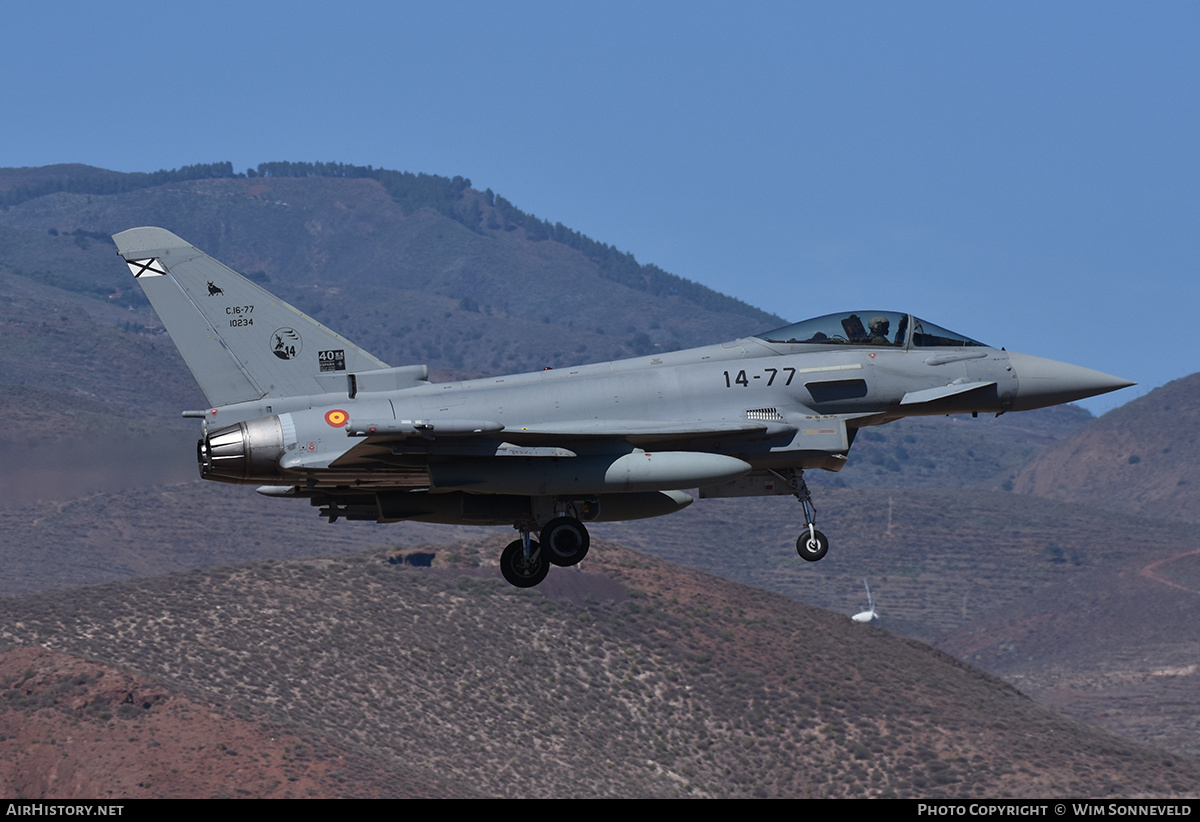 Aircraft Photo of C.16-77 | Eurofighter EF-2000 Typhoon T3 | Spain - Air Force | AirHistory.net #771887