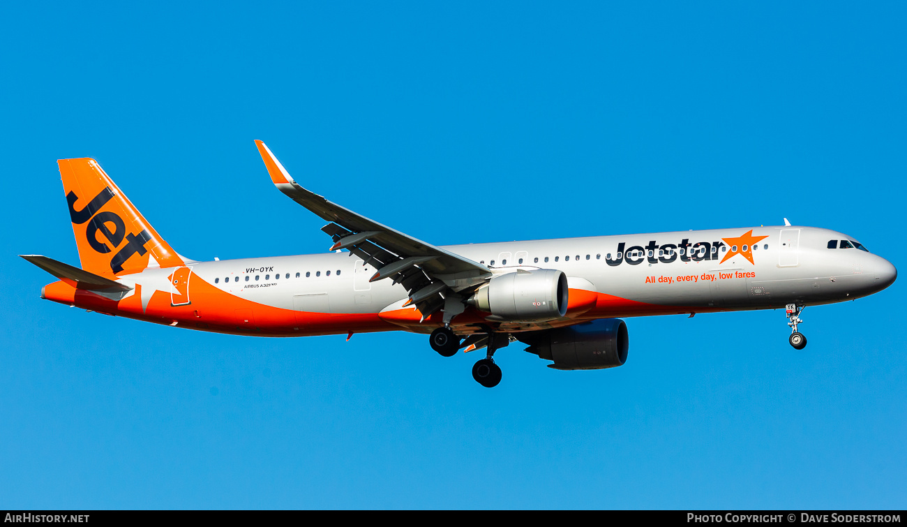 Aircraft Photo of VH-OYK | Airbus A321-251NX | Jetstar Airways | AirHistory.net #771898