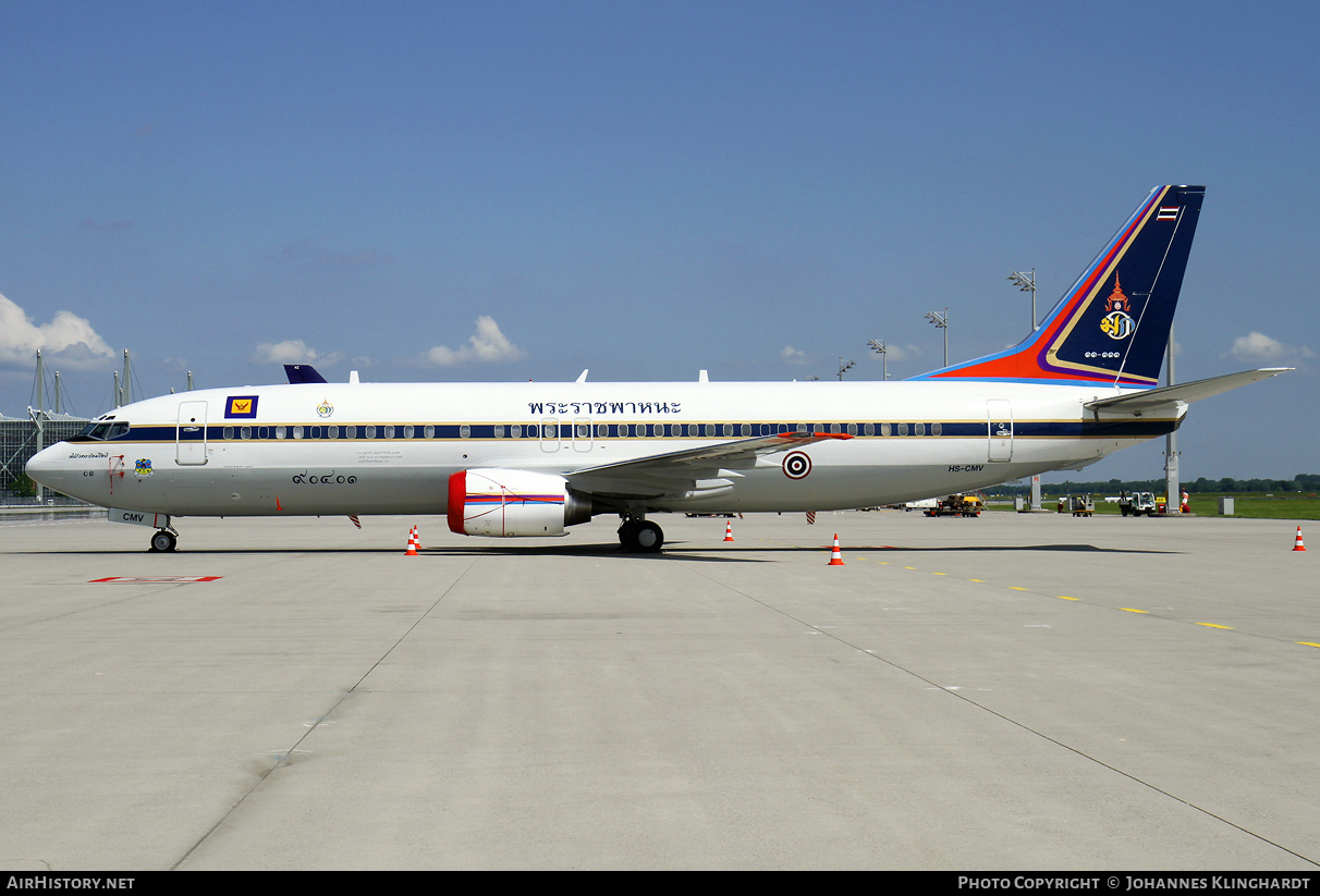 Aircraft Photo of B.L.11KH.MVK 01/38 / HS-CMV / 11-111 | Boeing 737-4Z6 | Thailand - Air Force | AirHistory.net #771944