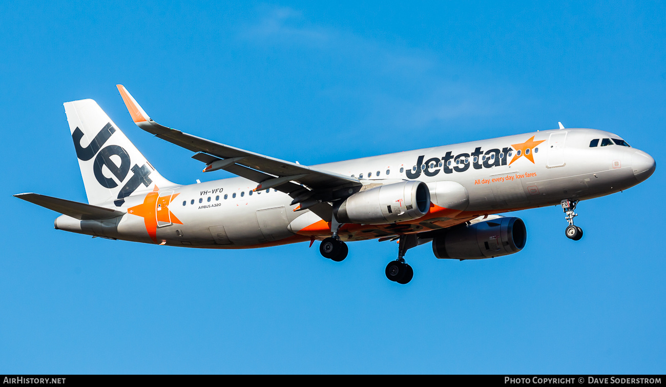 Aircraft Photo of VH-VFO | Airbus A320-232 | Jetstar Airways | AirHistory.net #771957
