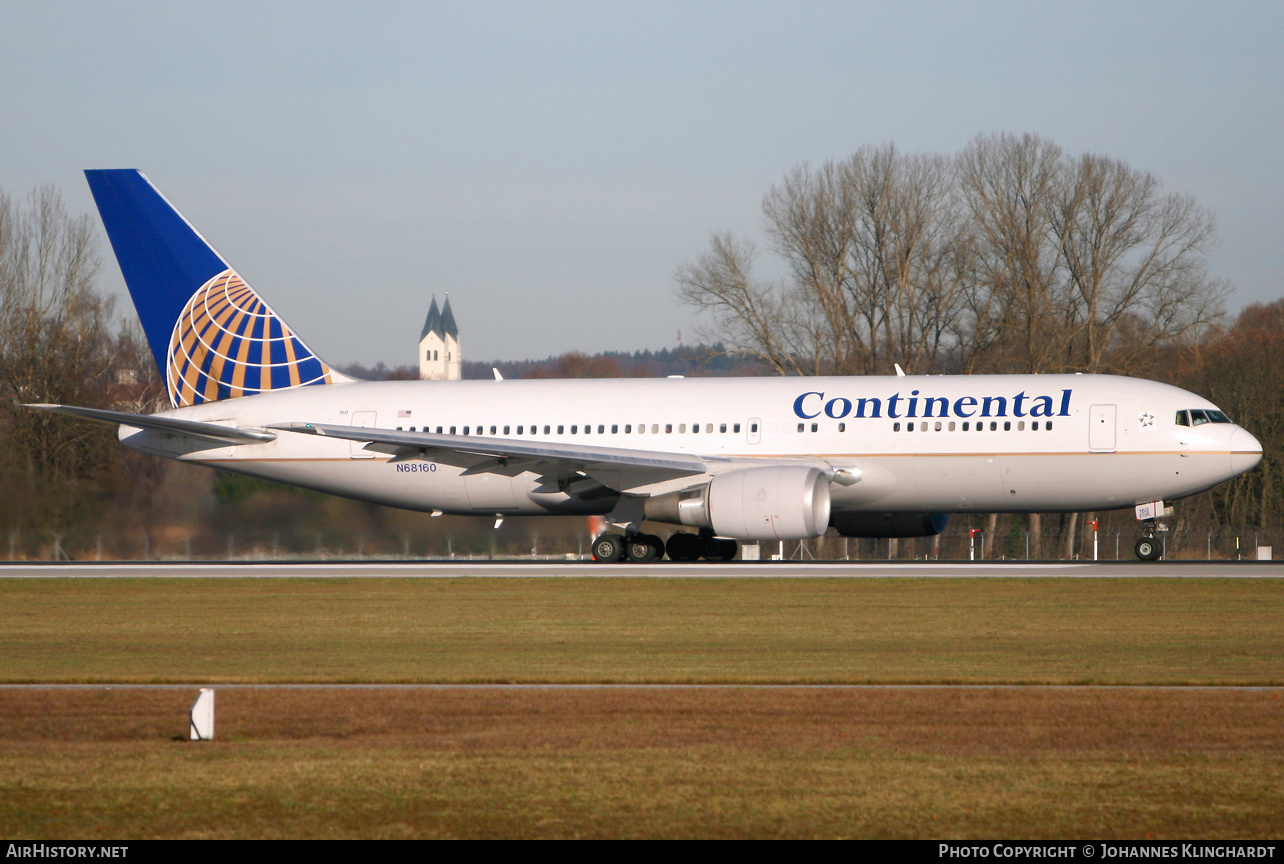 Aircraft Photo of N68160 | Boeing 767-224/ER | Continental Airlines | AirHistory.net #772243