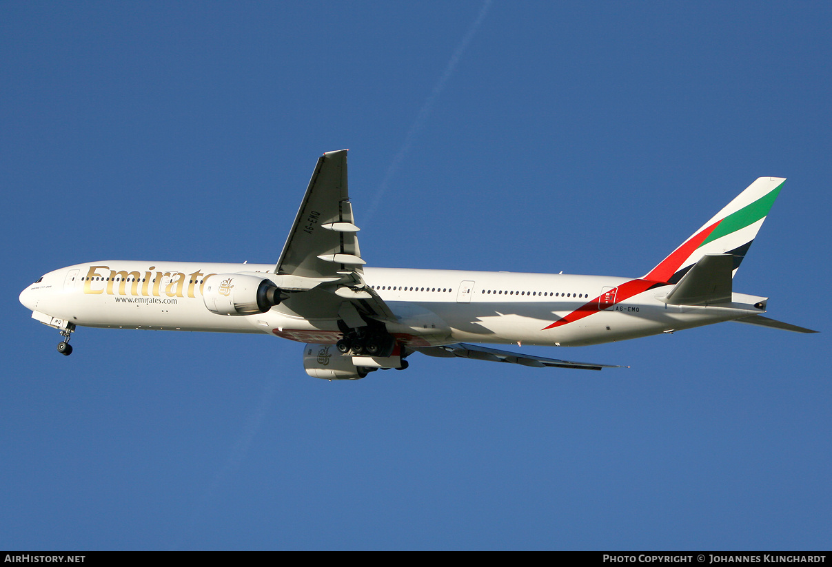 Aircraft Photo of A6-EMQ | Boeing 777-31H | Emirates | AirHistory.net #772248