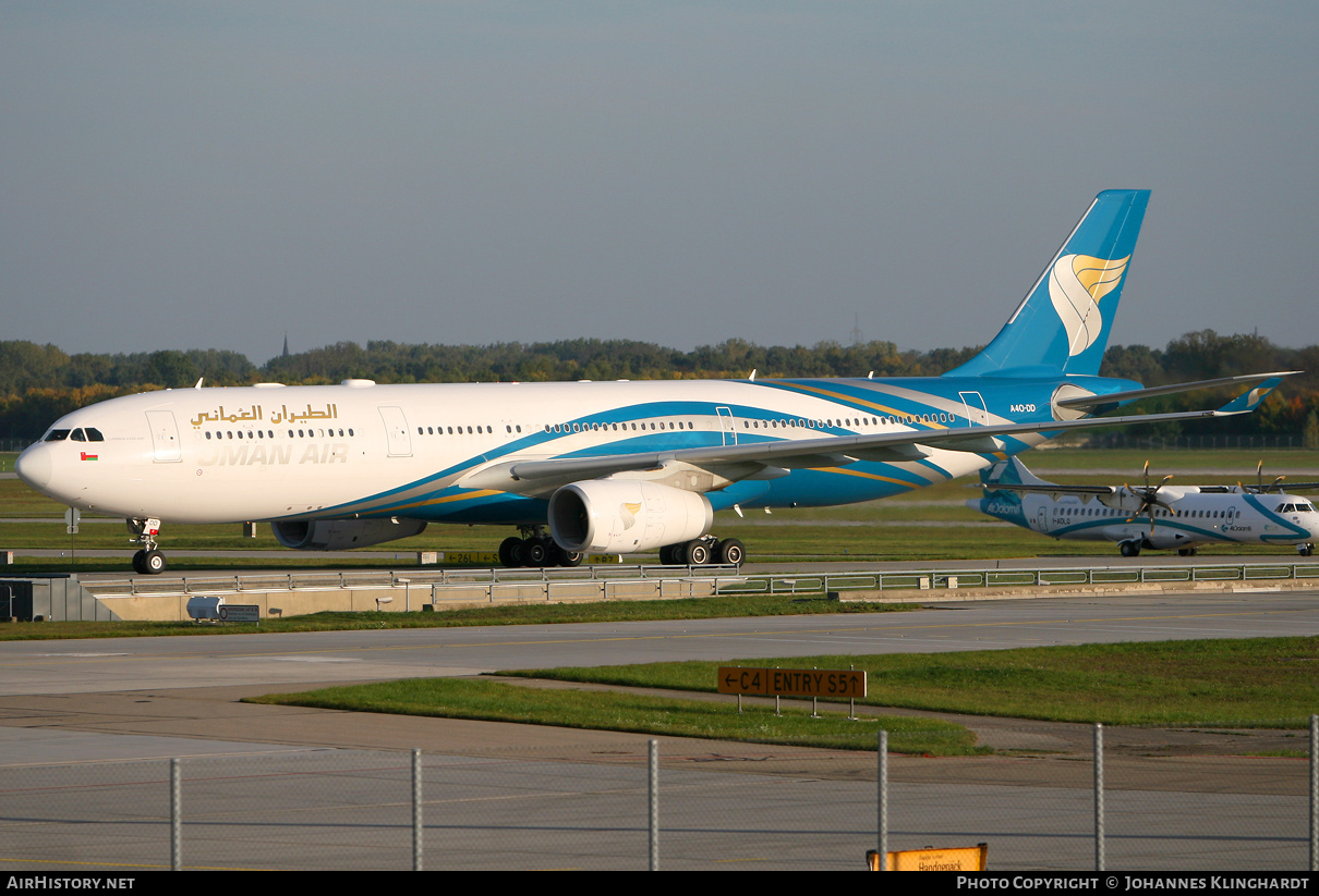Aircraft Photo of A4O-DD | Airbus A330-343 | Oman Air | AirHistory.net #772254