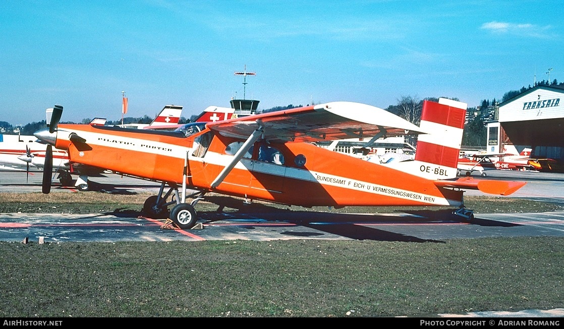 Aircraft Photo of OE-BBL | Pilatus PC-6/B1-H2 Turbo Porter | Bundesamt für Eich- und Vermessungswesen | AirHistory.net #772349