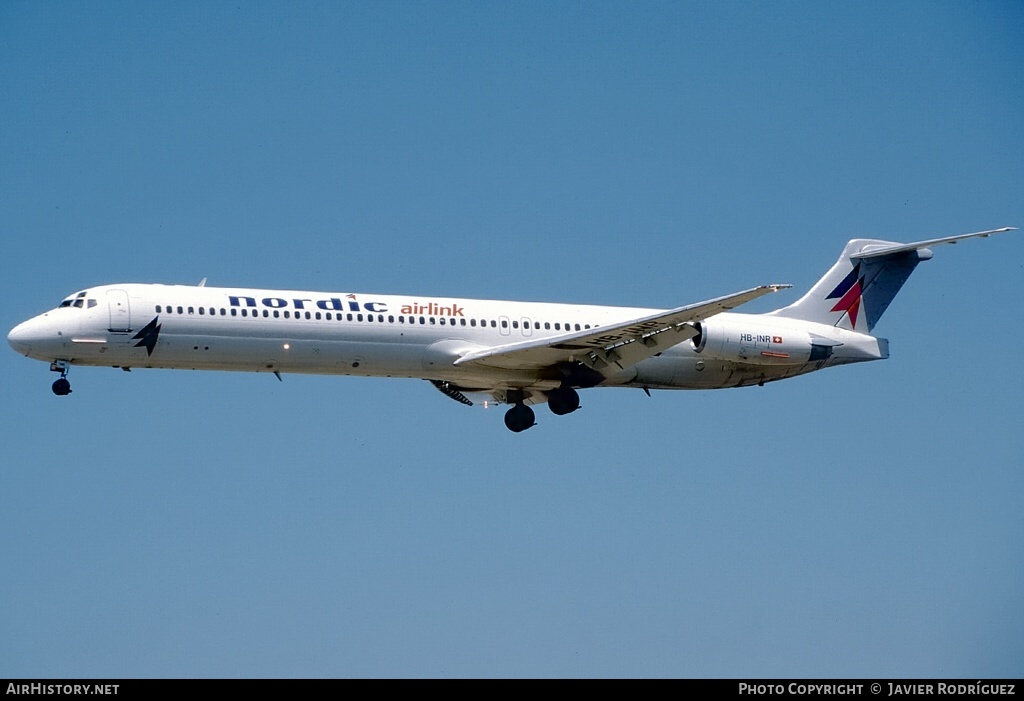 Aircraft Photo of HB-INR | McDonnell Douglas MD-82 (DC-9-82) | Nordic Airlink | AirHistory.net #772525