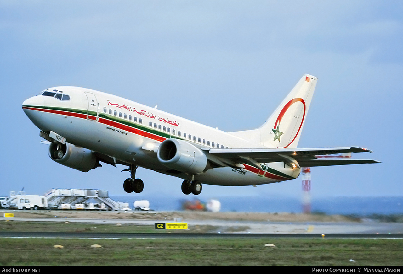 Aircraft Photo of CN-RMW | Boeing 737-5B6 | Royal Air Maroc - RAM | AirHistory.net #772655