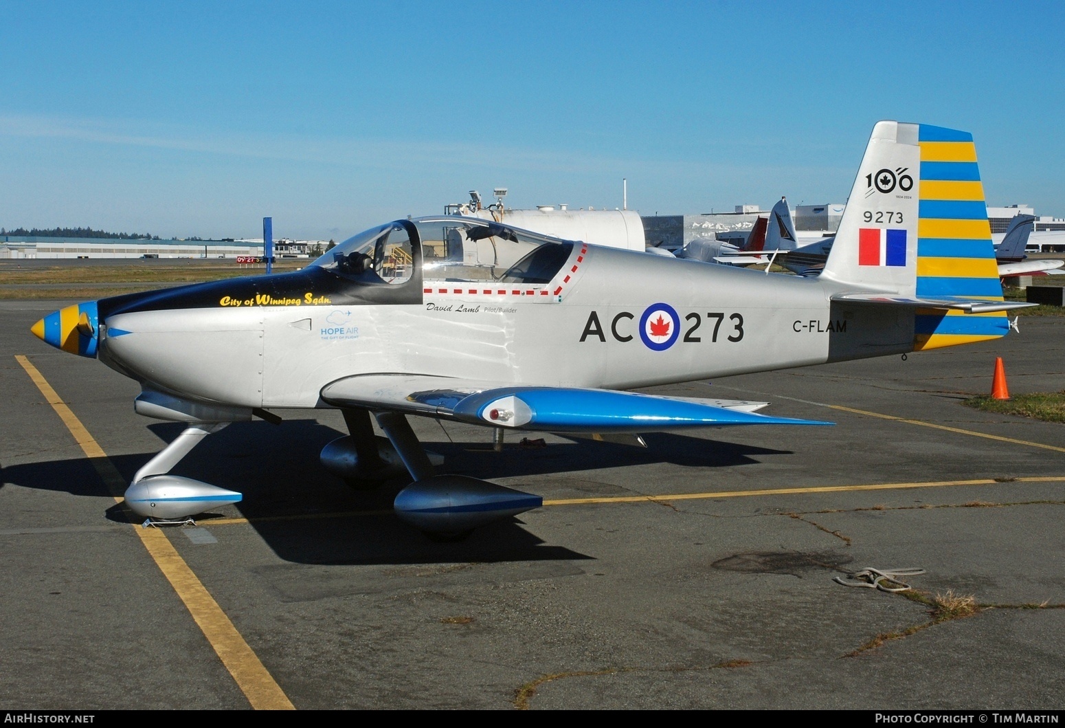 Aircraft Photo of C-FLAM / 9273 | Van's RV-7A | Hope Air | Canada - Air Force | AirHistory.net #773322