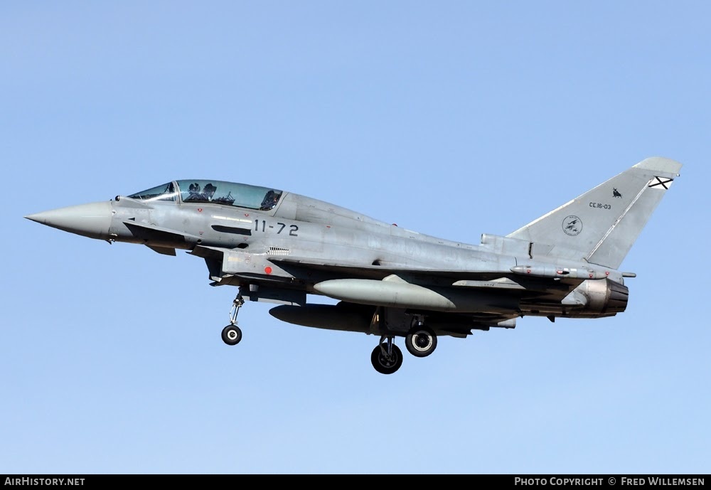 Aircraft Photo of CE.16-03 | Eurofighter EF-2000 Typhoon T | Spain - Air Force | AirHistory.net #774199