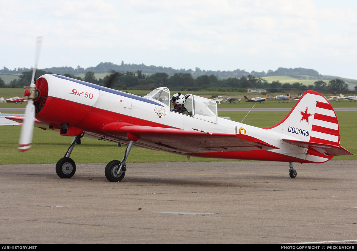 Aircraft Photo of G-BTZB / 10 yellow | Yakovlev Yak-50 | Soviet Union - DOSAAF | AirHistory.net #774407