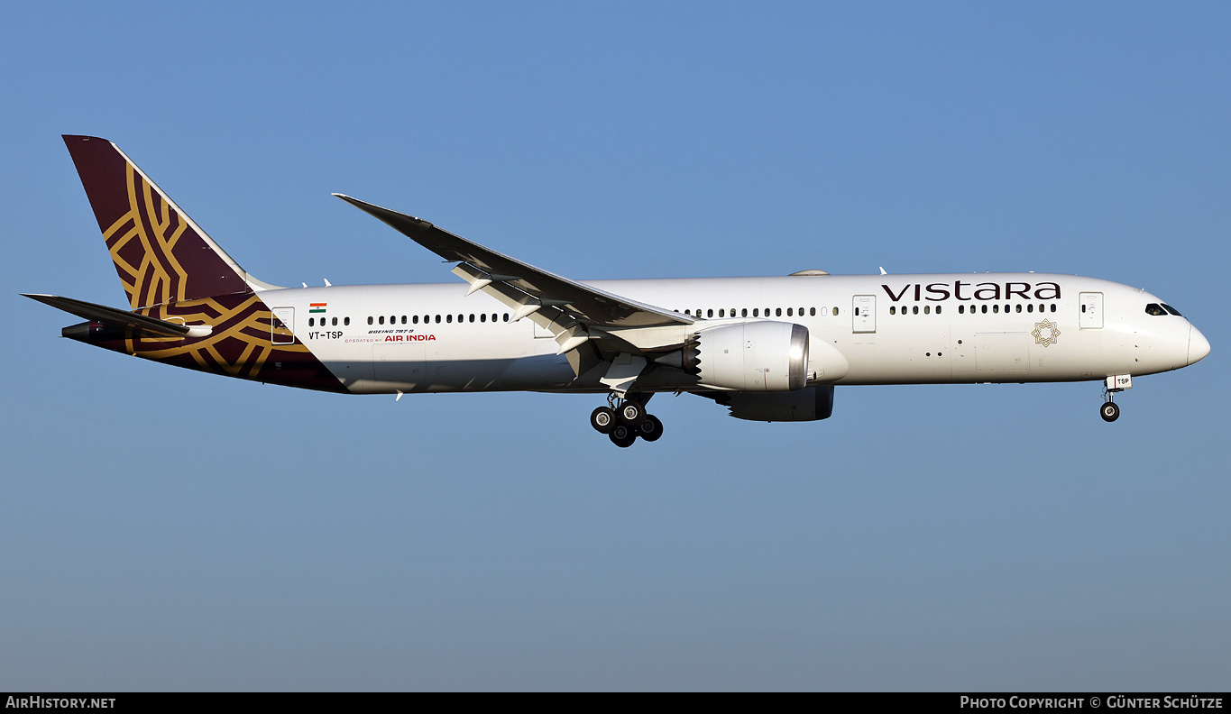 Aircraft Photo of VT-TSP | Boeing 787-9 Dreamliner | Vistara | AirHistory.net #774744