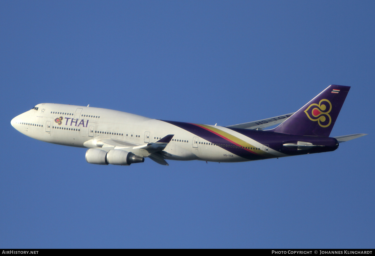 Aircraft Photo of HS-TGA | Boeing 747-4D7 | Thai Airways International | AirHistory.net #775202