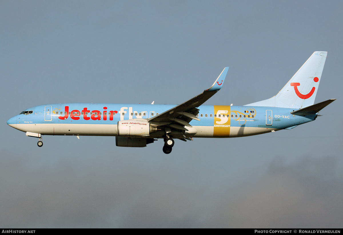 Aircraft Photo of OO-VAC | Boeing 737-8BK | Jetairfly | AirHistory.net #775802