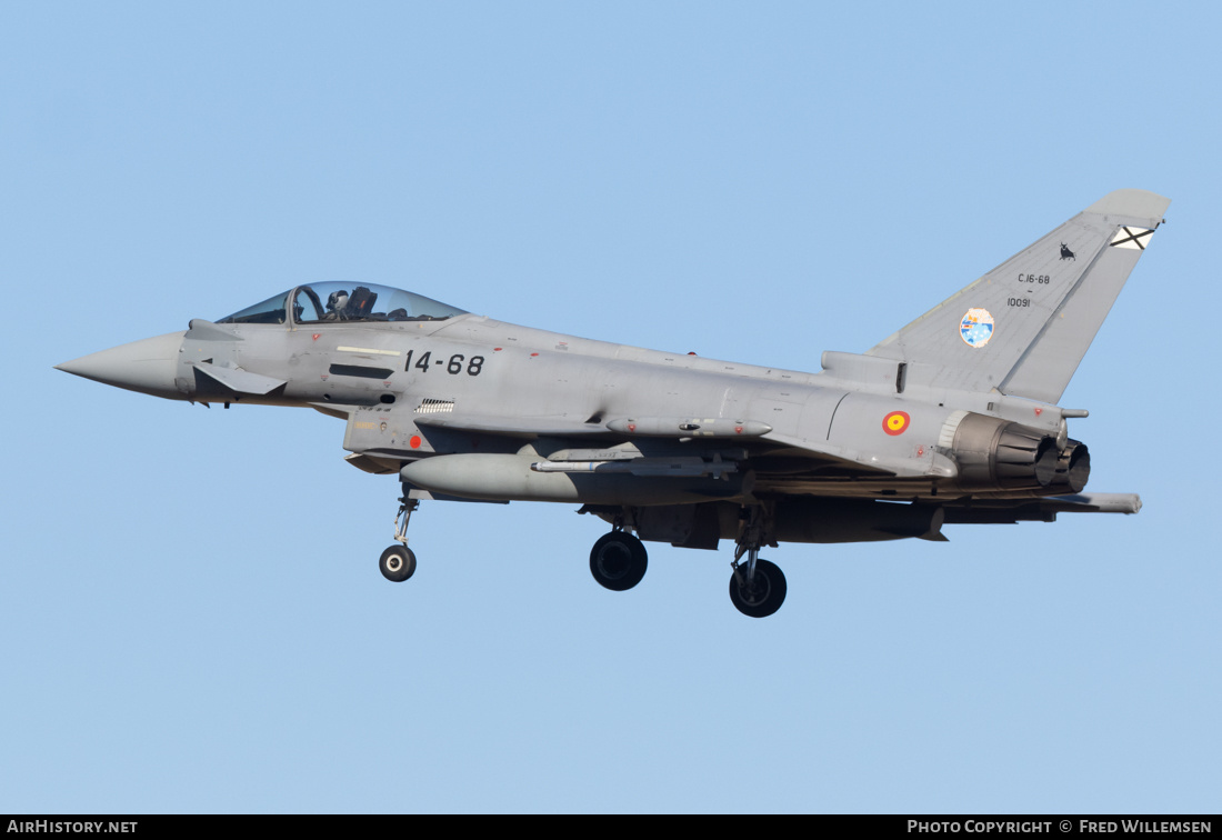 Aircraft Photo of C.16-68 / 10091 | Eurofighter EF-2000 Typhoon S | Spain - Air Force | AirHistory.net #775943