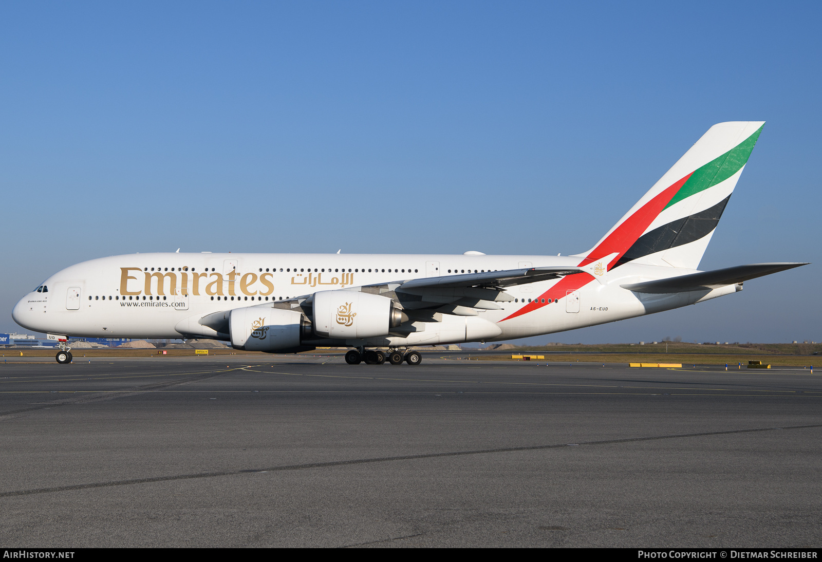 Aircraft Photo of A6-EUD | Airbus A380-861 | Emirates | AirHistory.net #776175