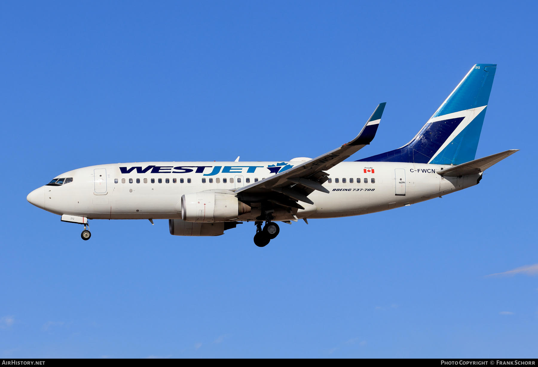 Aircraft Photo of C-FWCN | Boeing 737-7CT | WestJet | AirHistory.net #776551