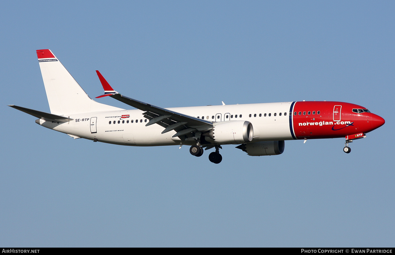 Aircraft Photo of SE-RTP | Boeing 737-8 Max 8 | Norwegian | AirHistory.net #776824