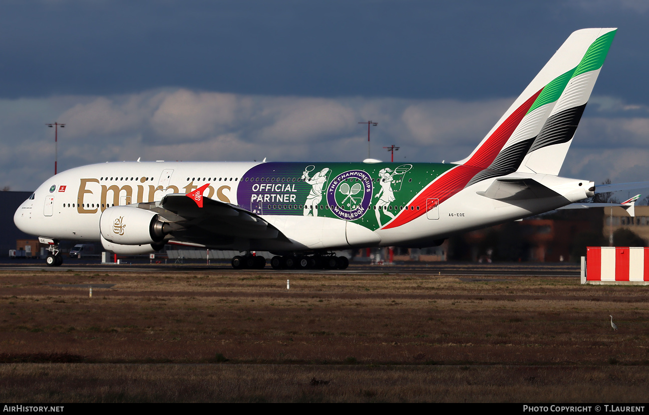Aircraft Photo of A6-EOE | Airbus A380-861 | Emirates | AirHistory.net #776862