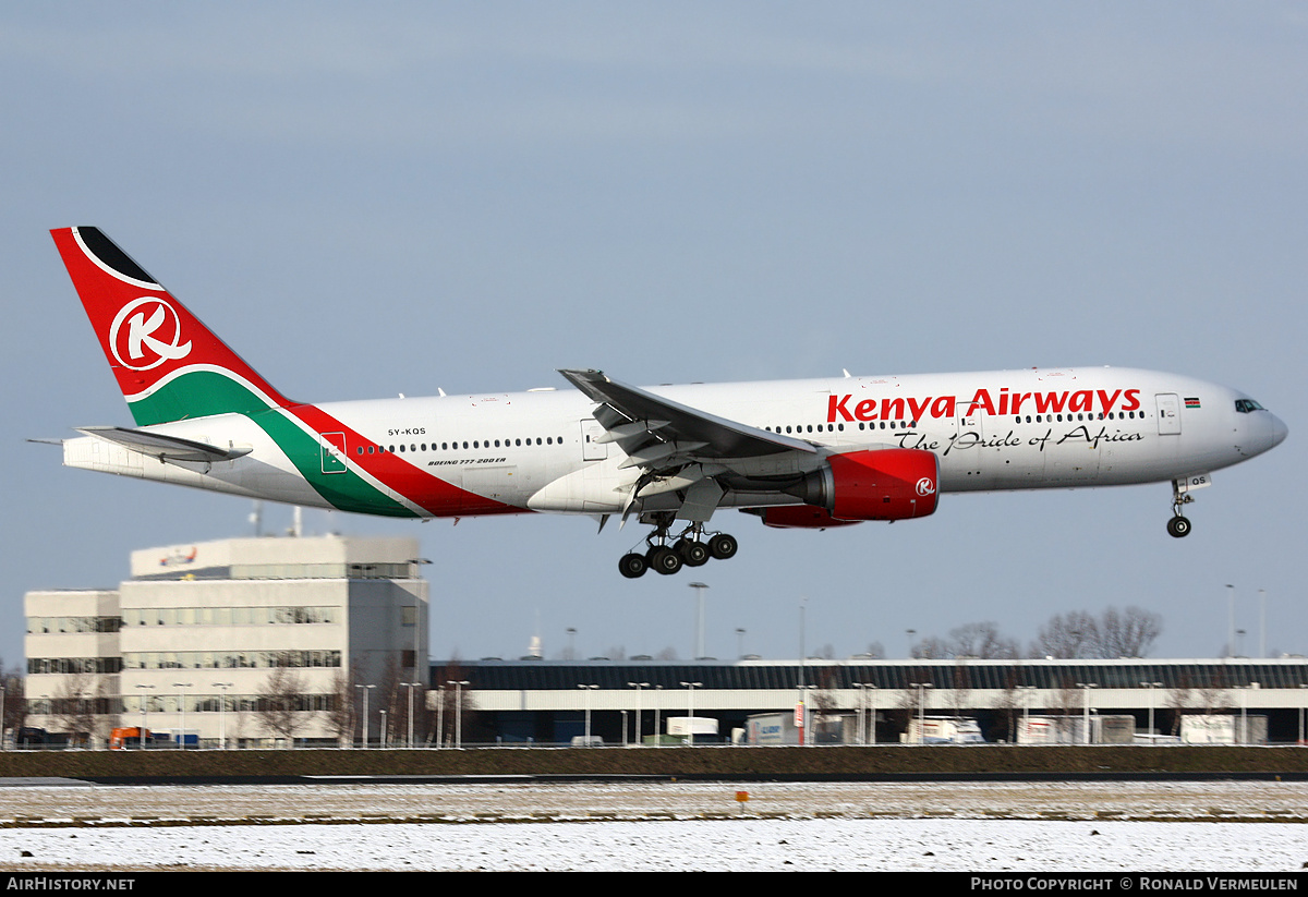 Aircraft Photo of 5Y-KQS | Boeing 777-2U8/ER | Kenya Airways | AirHistory.net #777117