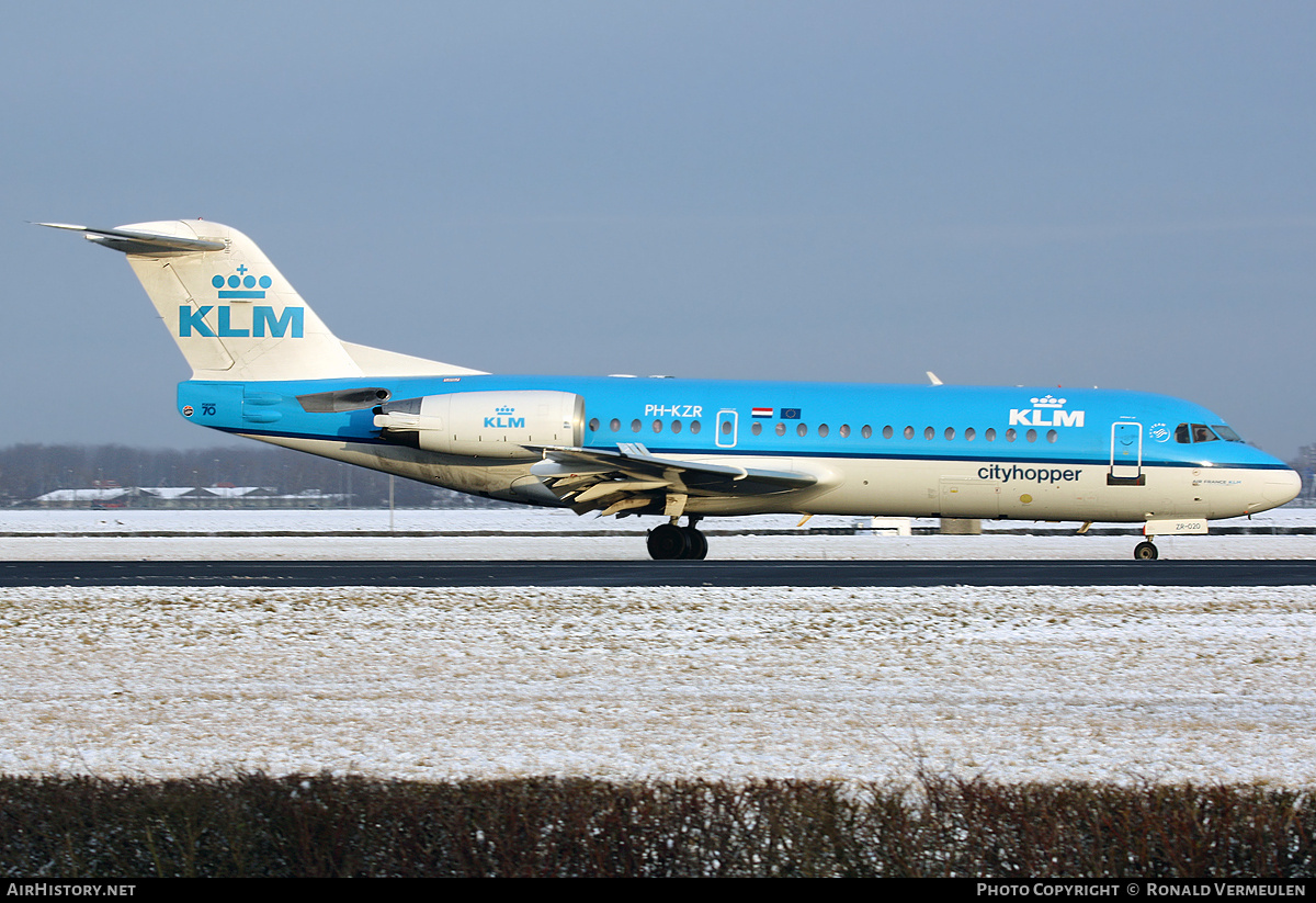 Aircraft Photo of PH-KZR | Fokker 70 (F28-0070) | KLM Cityhopper | AirHistory.net #777180