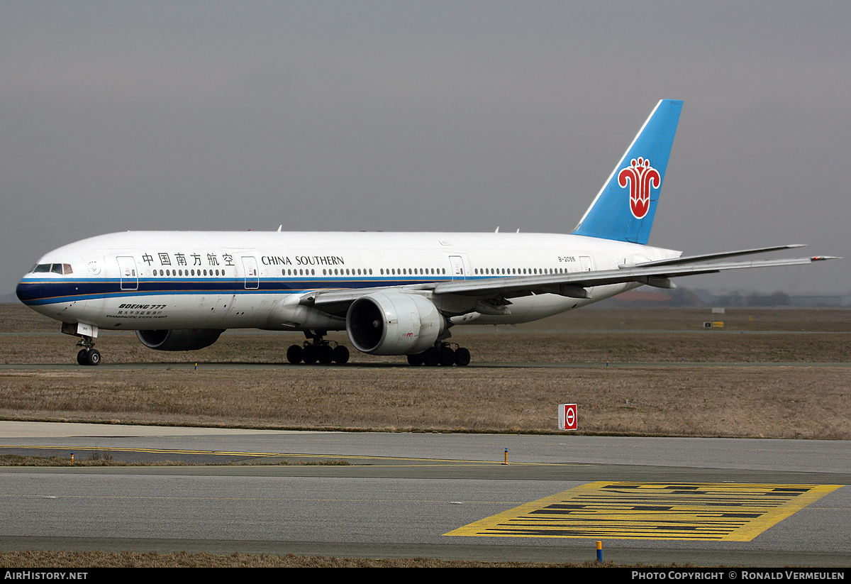 Aircraft Photo of B-2055 | Boeing 777-21B | China Southern Airlines | AirHistory.net #777182