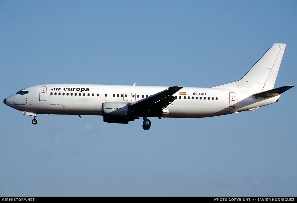Aircraft Photo of EC-FXQ | Boeing 737-4Q8 | Air Europa | AirHistory.net #777286