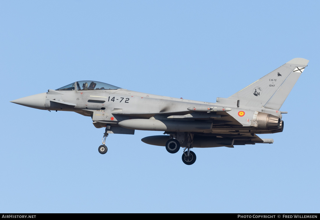 Aircraft Photo of C16-72 | Eurofighter EF-2000 Typhoon | Spain - Air Force | AirHistory.net #777307
