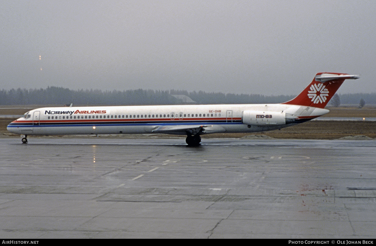 Aircraft Photo of SE-DHB | McDonnell Douglas MD-83 (DC-9-83) | Norway Airlines | AirHistory.net #777310