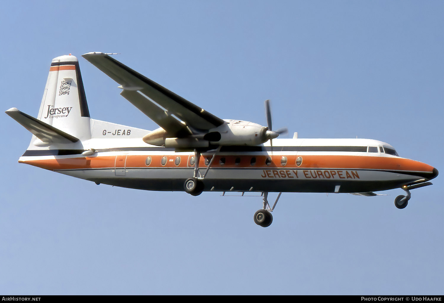 Aircraft Photo of G-JEAB | Fokker F27-500 Friendship | Jersey European Airways | AirHistory.net #777929