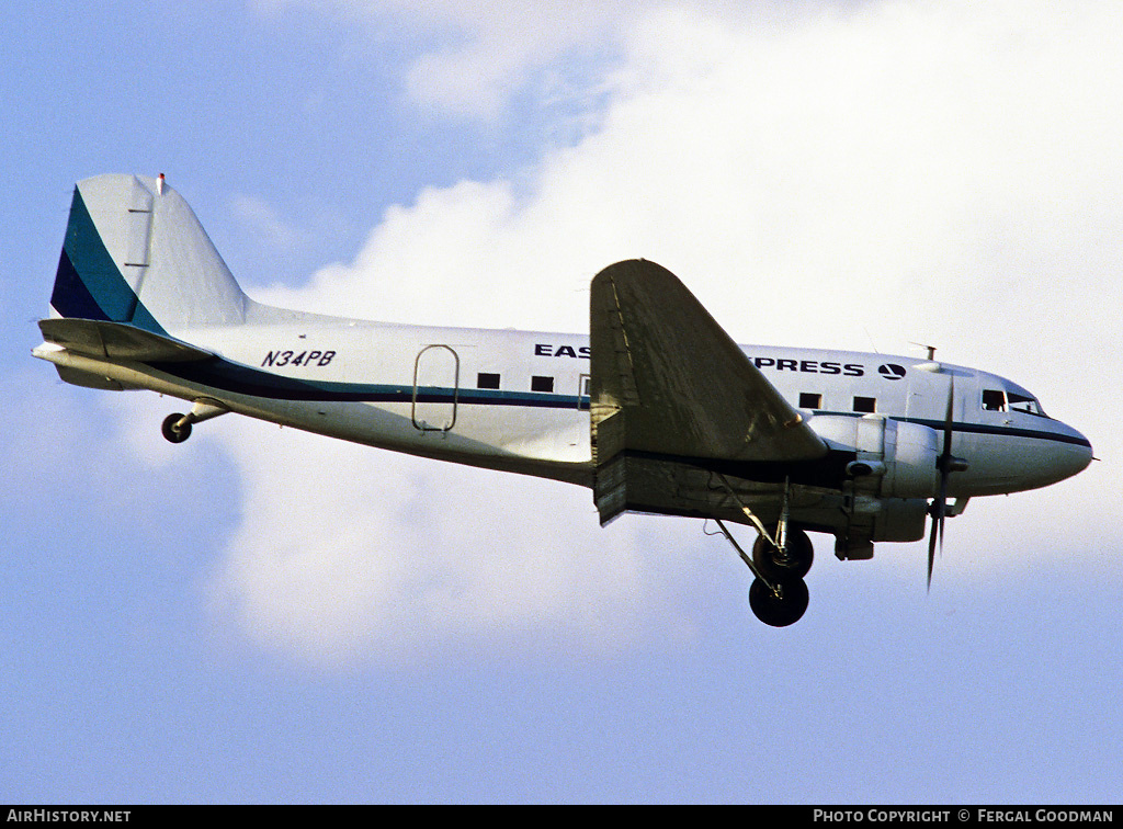 Aircraft Photo of N34PB | Douglas DC-3A | Eastern Express | AirHistory.net #777931