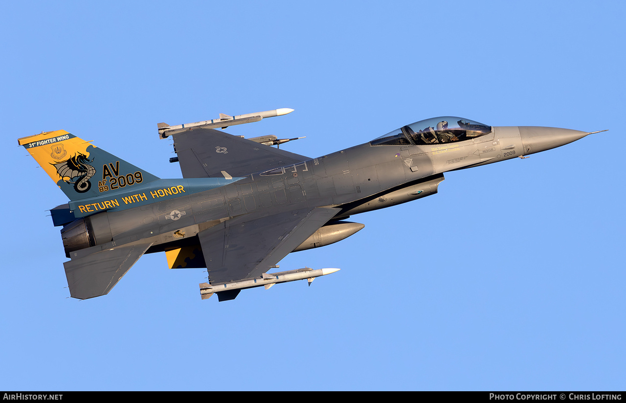 Aircraft Photo of 89-2009 / AF89-2009 | General Dynamics F-16CG Fighting Falcon | USA - Air Force | AirHistory.net #778296