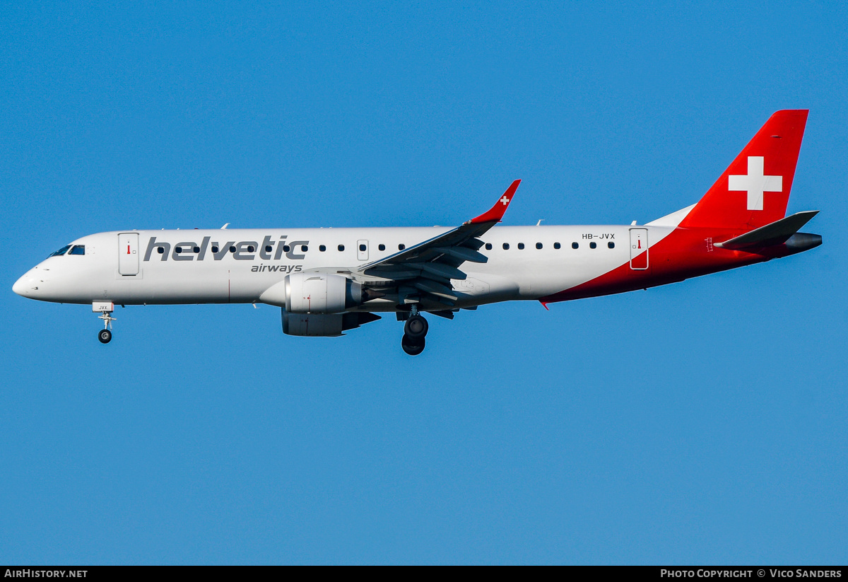 Aircraft Photo of HB-JVX | Embraer 190STD (ERJ-190-100STD) | Helvetic Airways | AirHistory.net #778320