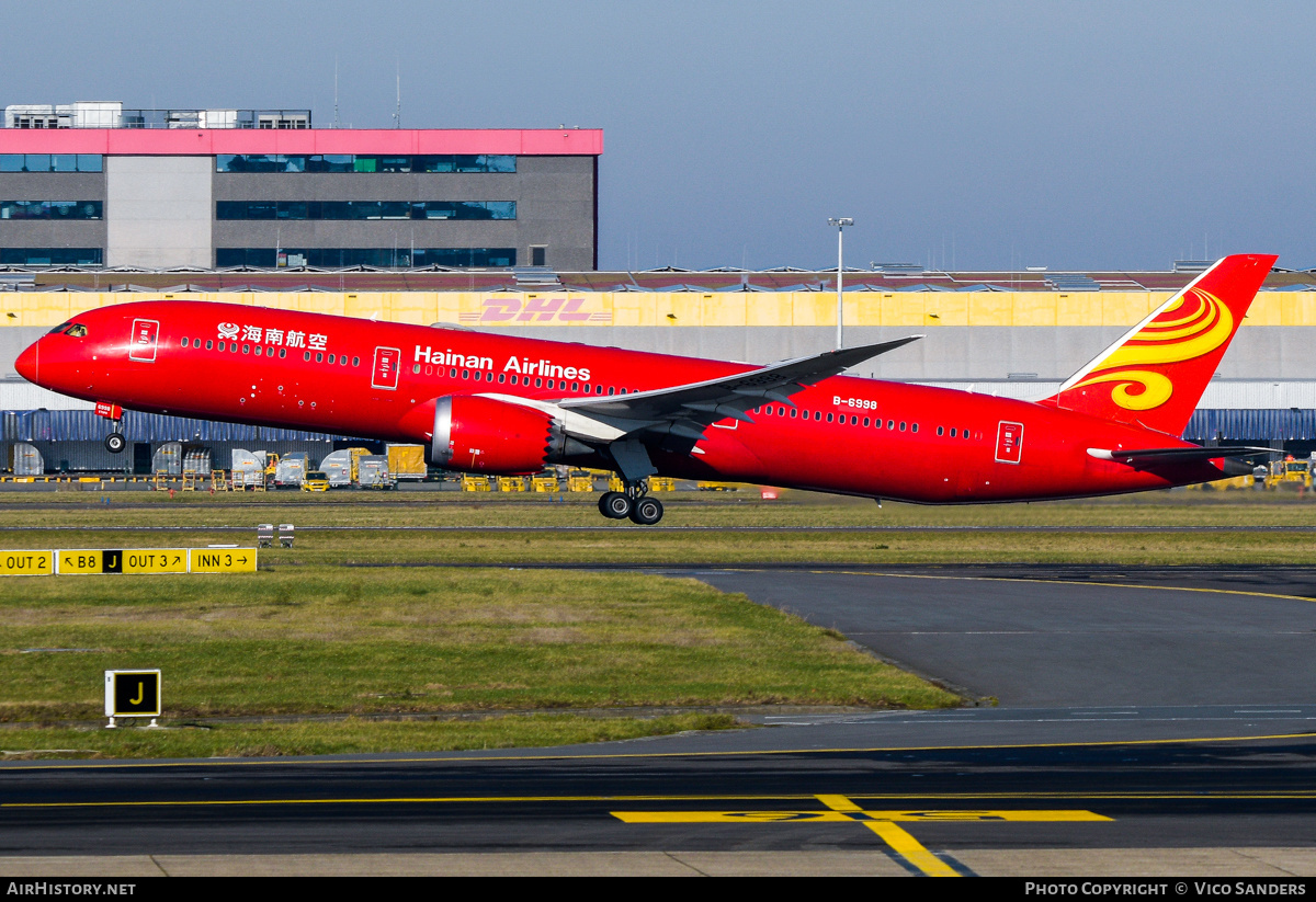 Aircraft Photo of B-6998 | Boeing 787-9 Dreamliner | Hainan Airlines | AirHistory.net #778325