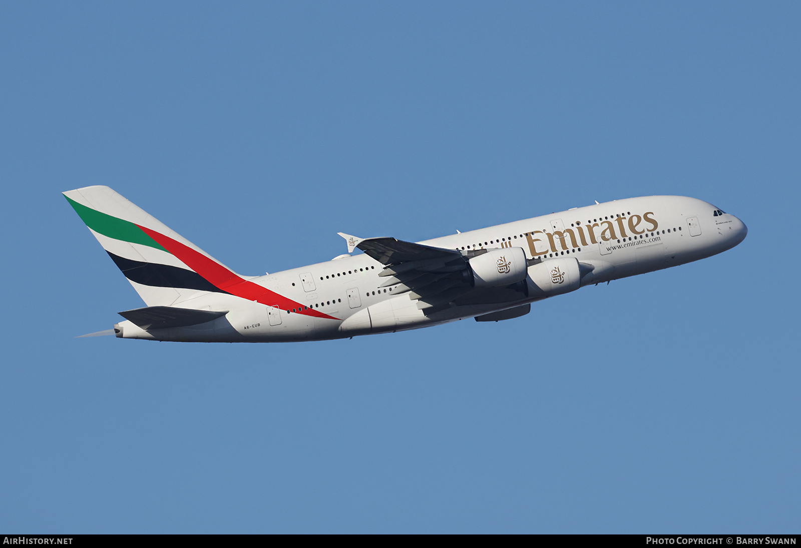 Aircraft Photo of A6-EUB | Airbus A380-861 | Emirates | AirHistory.net #779437