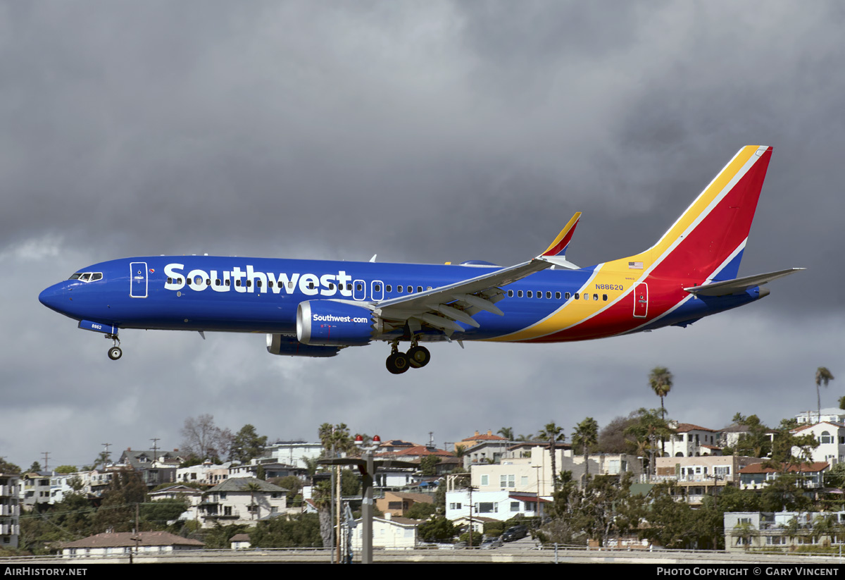 Aircraft Photo of N8862Q | Boeing 737-8 Max 8 | Southwest Airlines | AirHistory.net #779840