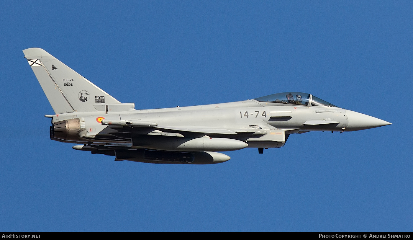 Aircraft Photo of C16-74 | Eurofighter EF-2000 Typhoon | Spain - Air Force | AirHistory.net #779853
