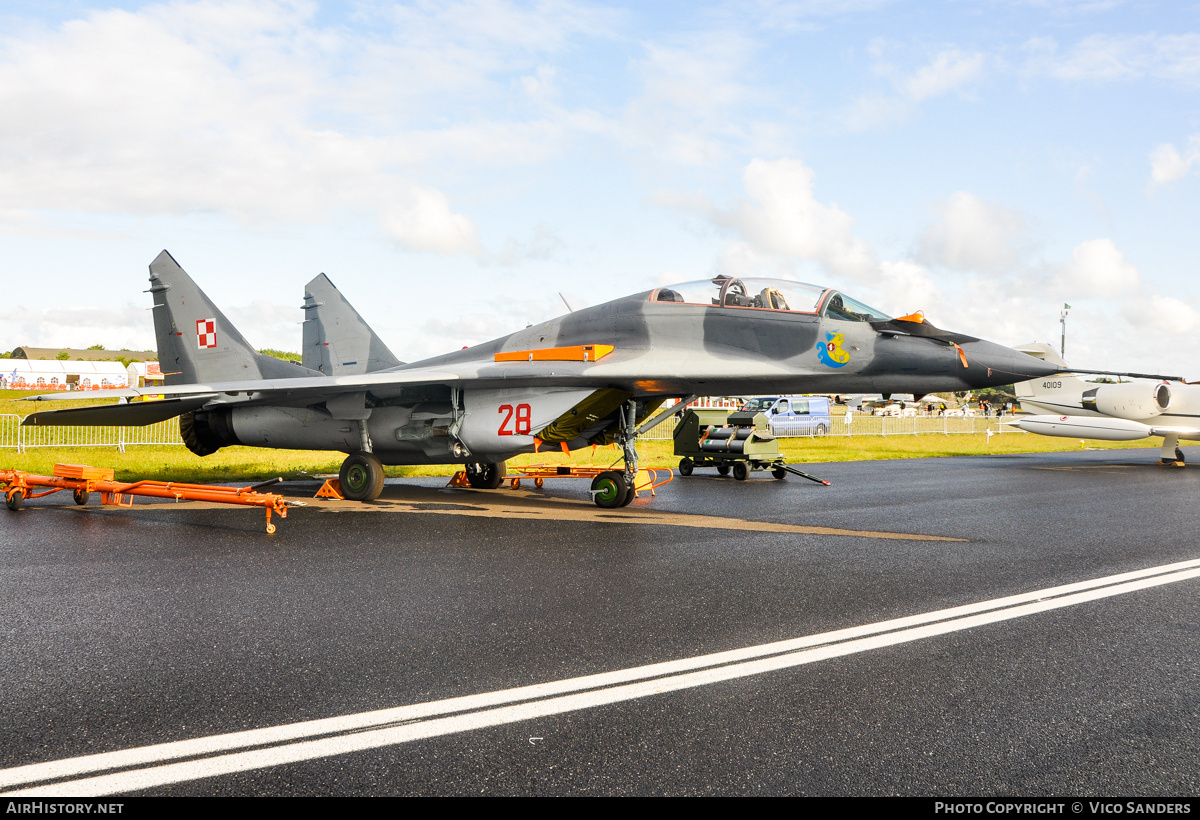 Aircraft Photo of 28 | Mikoyan-Gurevich MiG-29UB (9-51) | Poland - Air Force | AirHistory.net #779863