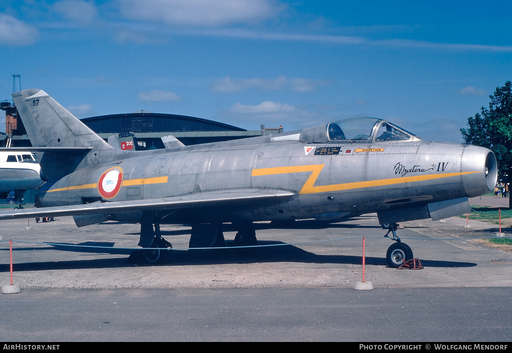 Aircraft Photo of 57 | Dassault MD-454 Mystere IV A | France - Air Force | AirHistory.net #780473